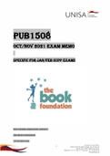 Exam (elaborations) PUB2603 - Creation Of Wealth (PUB2603) Oct/Nov 2021 Exam Memo