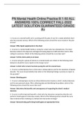  PN Mental Health Online Practice B 1-50 ALL ANSWERS 100% CORRECT FALL-2022 LATEST SOLUTION GUARANTEED GRADE A+