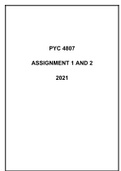 PYC4807 ASSIGNMENT 1 & 2 QUESTIONS AND ANSWERS 2021