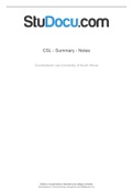 CSL2601 NOTES-CONSTITUTIONAL LAW UNISA