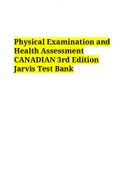Physical Examination and Health Assessment CANADIAN 3rd Edition Jarvis Test Bank Newly Updated 2021