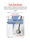 Bates’ Guide to Physical Examination and History Taking, 12th Edition Test Bank (Chapters 1-20)