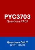 PYC3703 - Exam Questions PACK (2011-2020)