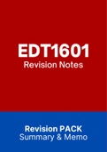 EDT1601 (NOtes, ExamPACK, and ExamQuestions)