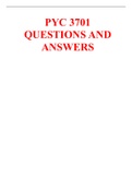 PYC 3701 QUESTIONS AND ANSWERS 