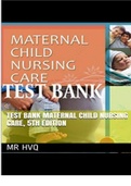 Maternal Child Nursing Care 5th Edition Test Bank