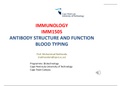 Antibody Structure and Function Blood Typing