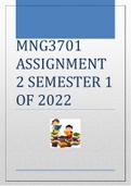 MNG3701 ASSIGNMENTS 1 & 2 FOR SEMESTER 1 OF 2022   EXAM PACK