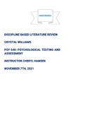 PSY 640 Psychological Testing and Assessment 2021-2022