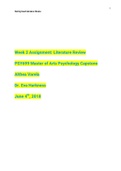 PSY699 Week 2 Assignment Literature Review|All New |2021|
