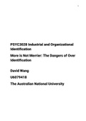 PSYC3028 Industrial and Organizational Identification|2022|