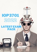 IOP3701 UPDATED Exam Pack 2022 (Questions and Answers)