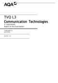 TVQ L3 Communication Technologies IT: H/507/6426 Report on the Examination    TVQ01009-15 June 2019 | LATEST UPDATE 