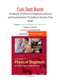 Textbook of Physical Diagnosis History and Examination 7th Edition by Swartz Test Bank