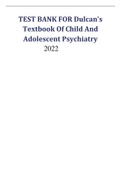 TEST BANK FOR Dulcan’s Textbook Of Child And Adolescent Psychiatry.