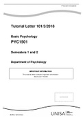 Tutorial Letter 101/3/2018 Basic Psychology PYC1501 Semesters 1 and 2 Department of Psychology