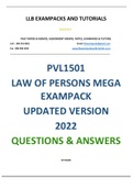 PVL1501 LATEST EXAMPACK - 2022 - LAW OF PERSONS