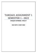 TAM2601 ASSIGNMENT 1 SEMESTER 1 - 2022 (598257)