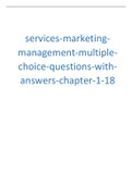 Services Marketing Management multiple choice questions with answers chapter 1-18