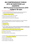 RN COMPREHENSIVE FORM B 2019-180 QUESTIONS and ANSWERS RN Proctored Comprehensive 2019  FORM B.180 Q&A