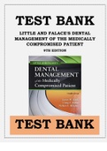 LITTLE AND FALACE'S DENTAL MANAGEMENT OF THE MEDICALLY COMPROMISED PATIENT 9TH EDITION TEST BANK ISBN-978-0323443555 The Test bank gives you the tools you need to pass your Tests, it provides a collection of Study Questions with complete Answers From A