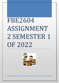 FBE2604 ASSIGNMENT 2 SEMESTER 1 OF 2022