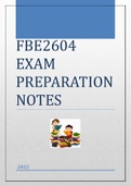FBE2604 EXAM STUDY NOTES - 2022