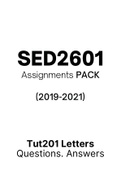 SED2601 - Tutorial Letters 201 (Merged) (2019-2021) (Questions&Answers)