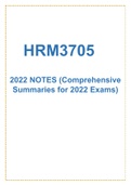 HRM3705 Compensation Management (2022 Comprehensive notes)