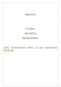 MNB3702 - Global Business Management (2022 Full textbook notes)