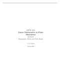 MATH 5101: Linear Mathematics in Finite Dimensions Lectures: Summaries, Notes, and Text Books
