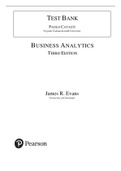 Test Bank for Business Analytics 3rd Edition Evans