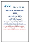 Exam (elaborations) MAC3701 ASSIGNMENT 1 SEMESTER 1 (mac3701) 