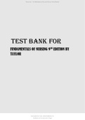 Test Bank - Fundamentals of Nursing (9th Edition by Taylor) 