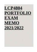 LCP4804 PORTFOLIO EXAM MEMO 2021/2022