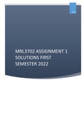 MRL3702 ASSIGNMENT 1 SOLUTIONS FIRST SEMESTER 2022