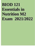 BIOD 121 Essentials in Nutrition M2 Exam 2021/2022