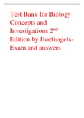 Test Bank for Biology Concepts and Investigations 2nd Edition by Hoefnagels.