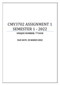 CMY3702 ASSIGNMENT 1 SEMESTER 1 - 2022 (773458)