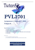 PVL3701 Assignment 1 Semester 1 2022