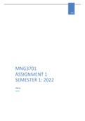 MNG3701 - Strategic Management (MNG3701) ASSIGNMENT 2 SEMESTER 01 YEAR 2022