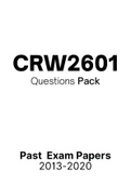 CRW2601 (Notes, ExamPACK, QuestionPACK, Tut201 Letters)