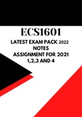 ECS1601 LATEST  Exam Pack 2022 with notes and past assignments for revision