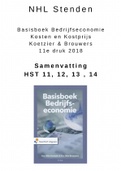 Samenvatting Basisboek Bedrijfseconomie Brouwers 11e druk - HST 11,12,13,14 - Kosten en Kostprijs - 