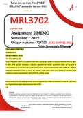MRL3702 ASSIGNMENT 2 MEMO - SEMESTER 1 2022 - UNISA