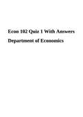 Econ 102 Quiz 1 With Answers Department of Economics