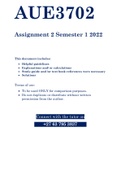 AUE3702 - ASSIGNMENT 02 SOLUTIONS (SEMESTER 01 - 2022)