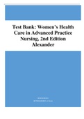 Women’s Health Care in Advanced Practice Nursing 2nd Edition Alexander Test bank |Answers after each Chapter
