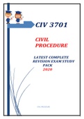      CIV 3701  CIVIL PROCEDURE  LATEST COMPLETE REVISION EXAM STUDY PACK UPGRADED2020