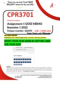 CPR3701 ASSIGNMENT 1 QUIZ ANSWERS- SEMESTER 1 2022 - UNISA